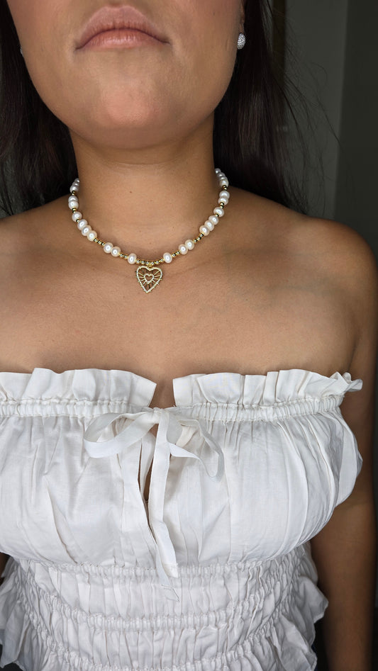 white heart necklace
